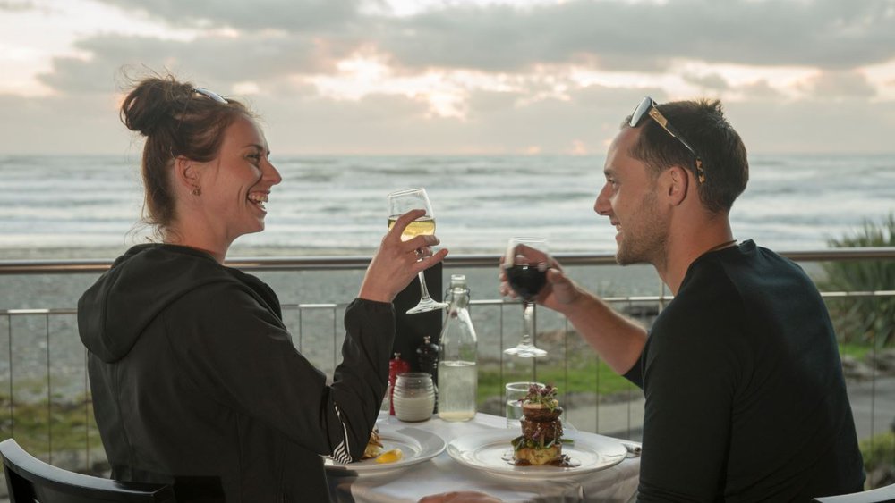 Dinner at Punakaiki, West Coast.