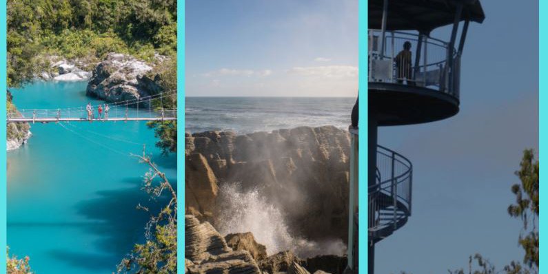 Hokitika Gorge, Treetop walkway, Pancake Rocks
