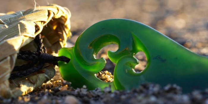 Pounamu on the beach
