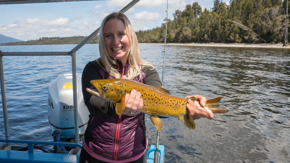 Trout fishing on Lake Brunner